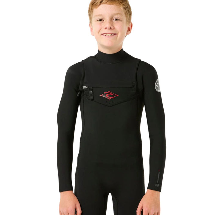 Rip Curl Kids Dawn Patrol Chest Zip  3 2 Steamer Black