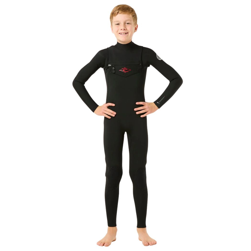 Rip Curl Kids Dawn Patrol Chest Zip  3 2 Steamer Black
