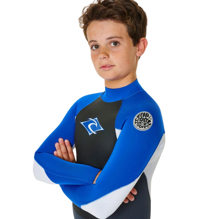 Rip Curl Kids Omega 3 2 Back Zip Steamer Blue