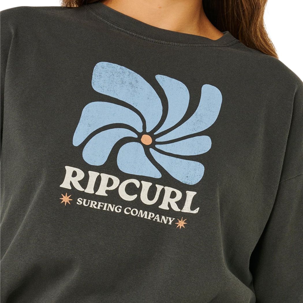 Rip Curl Pacific Coast Heritage Long Sleeve Tee Washed Black