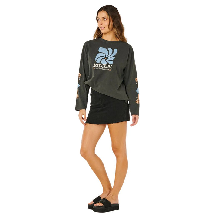 Rip Curl Pacific Coast Heritage Long Sleeve Tee Washed Black