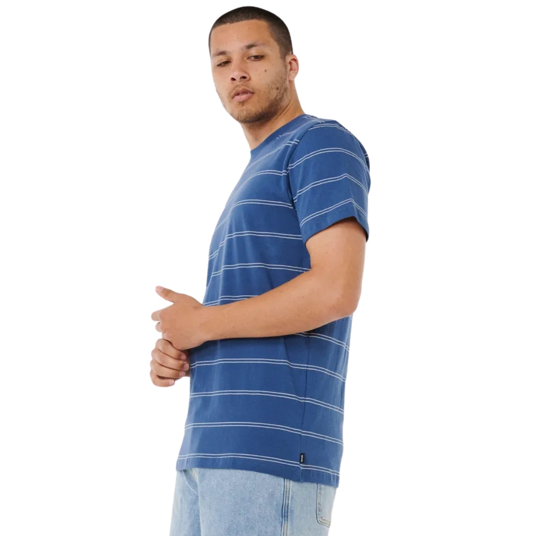 Rip Curl Plain Stripe Tee Light Navy