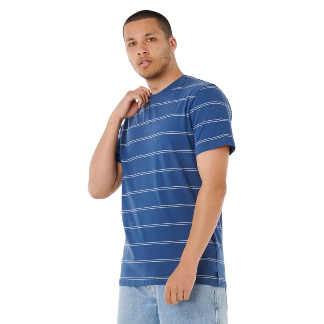 Rip Curl Plain Stripe Tee Light Navy