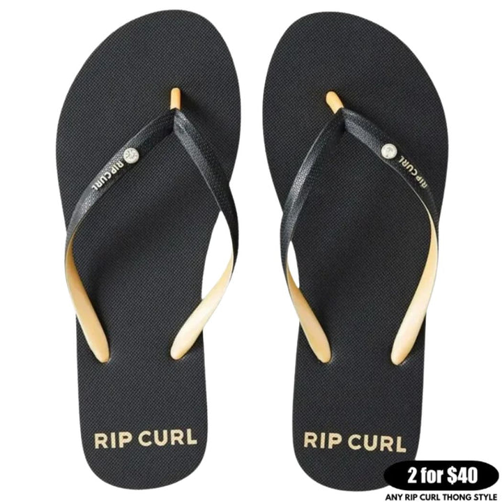 Rip Curl Premium Surf Bloom Open Toe Black Gold