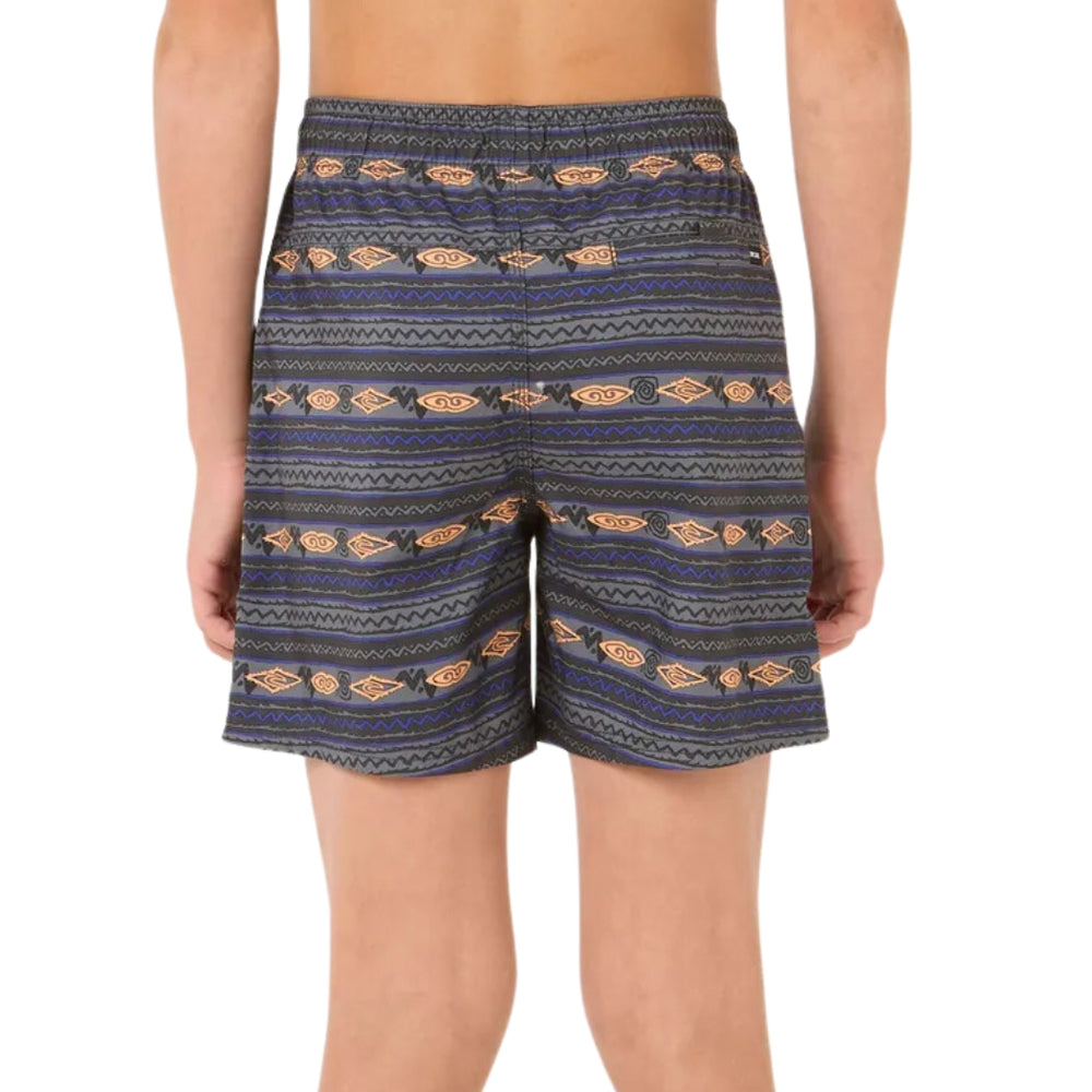 Rip Curl Raw Energy Stripe Volley Boy Washed Black