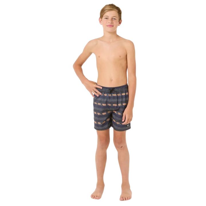 Rip Curl Raw Energy Stripe Volley Boy Washed Black