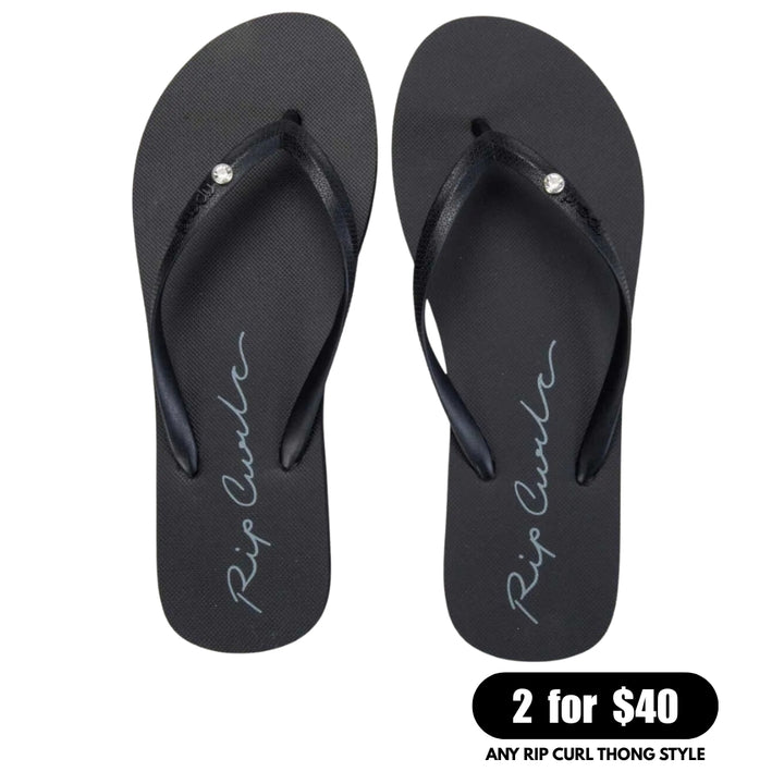 Rip Curl Script Wave Bloom Open Toe Black