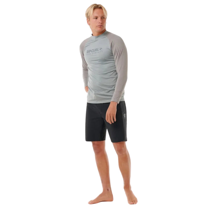 Rip Curl Shock UPF LS Rash Vest Light Grey Marle