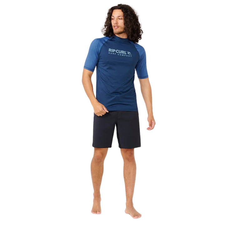 Rip Curl Shock UPF SS Rash Shirt Washed Navy