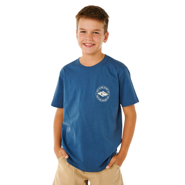 Rip Curl Stapler Tee Boy Light Navy