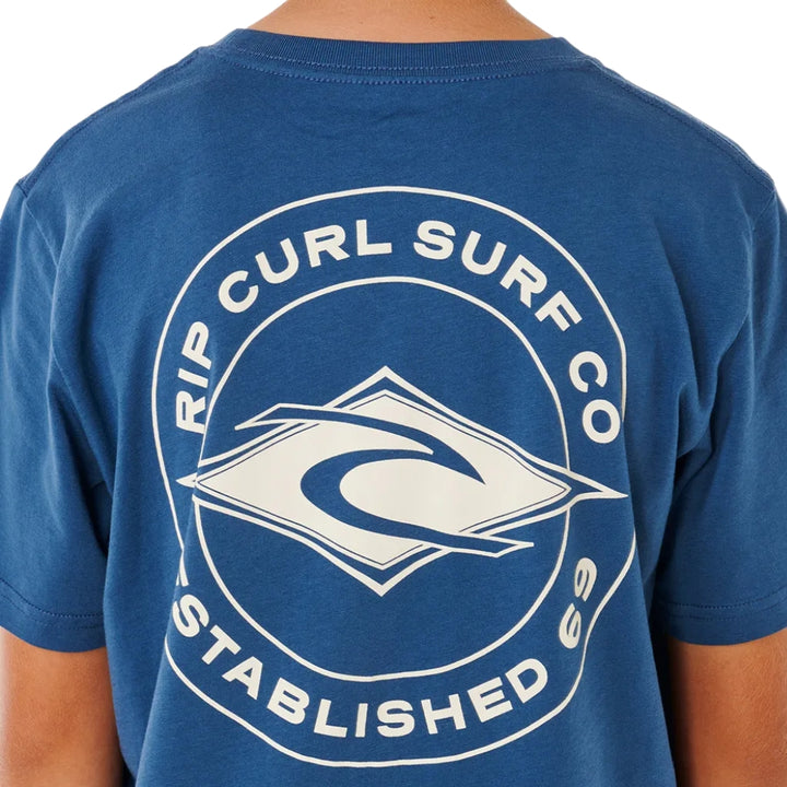 Rip Curl Stapler Tee Boy Light Navy
