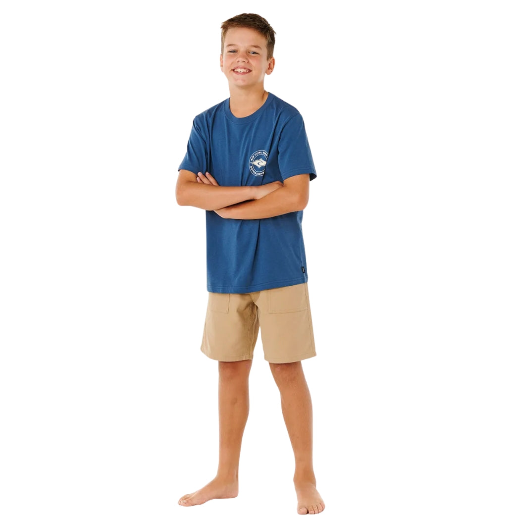 Rip Curl Stapler Tee Boy Light Navy