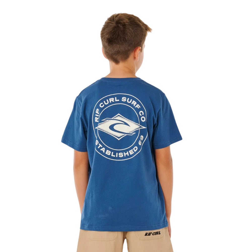 Rip Curl Stapler Tee Boy Light Navy
