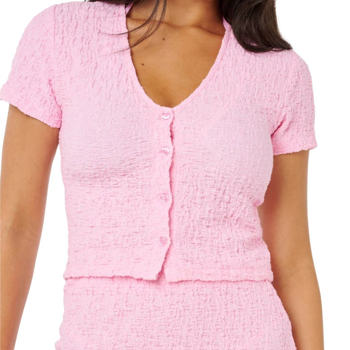 Rip Curl Sunset Luau Textured Tee Pastel Pink