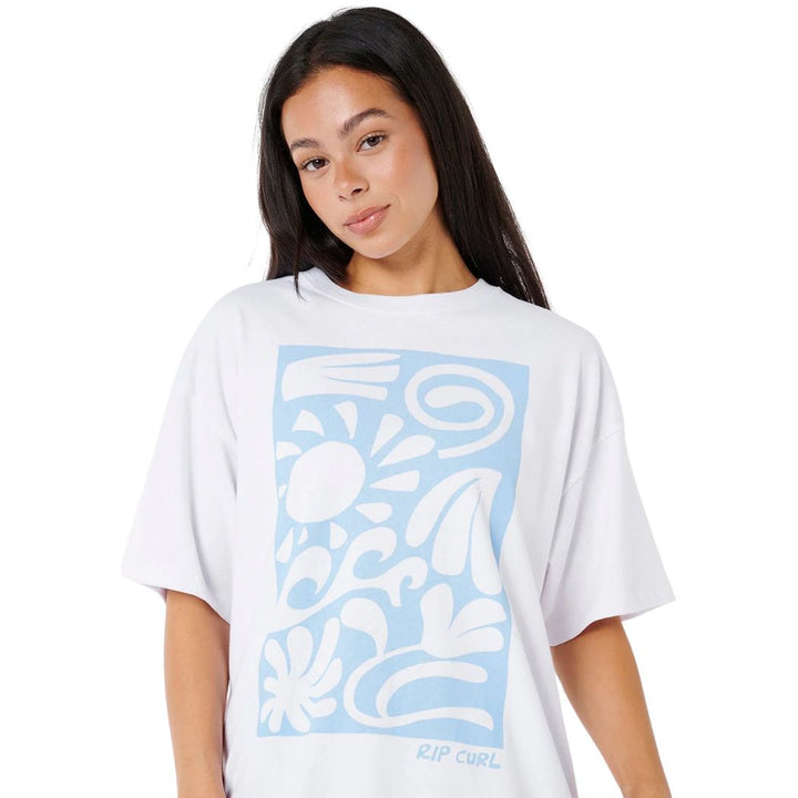 Rip Curl Sunset Surf Heritage Tee Optical White