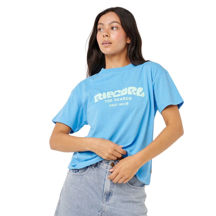Rip Curl Surf Puff Relaxed Tee Azure Blue