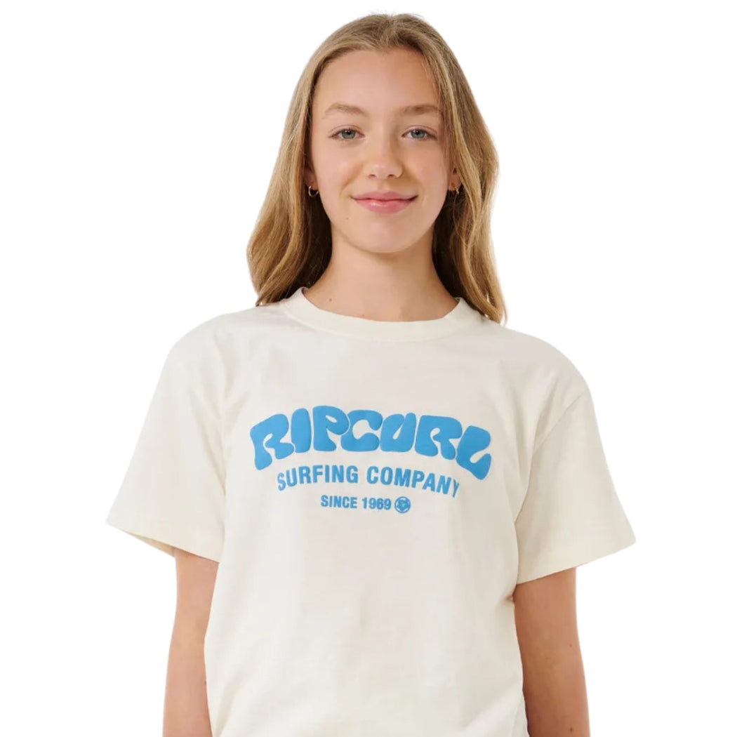 Rip Curl Surf Puff Relaxed Tee Girl Bone Bright Blue