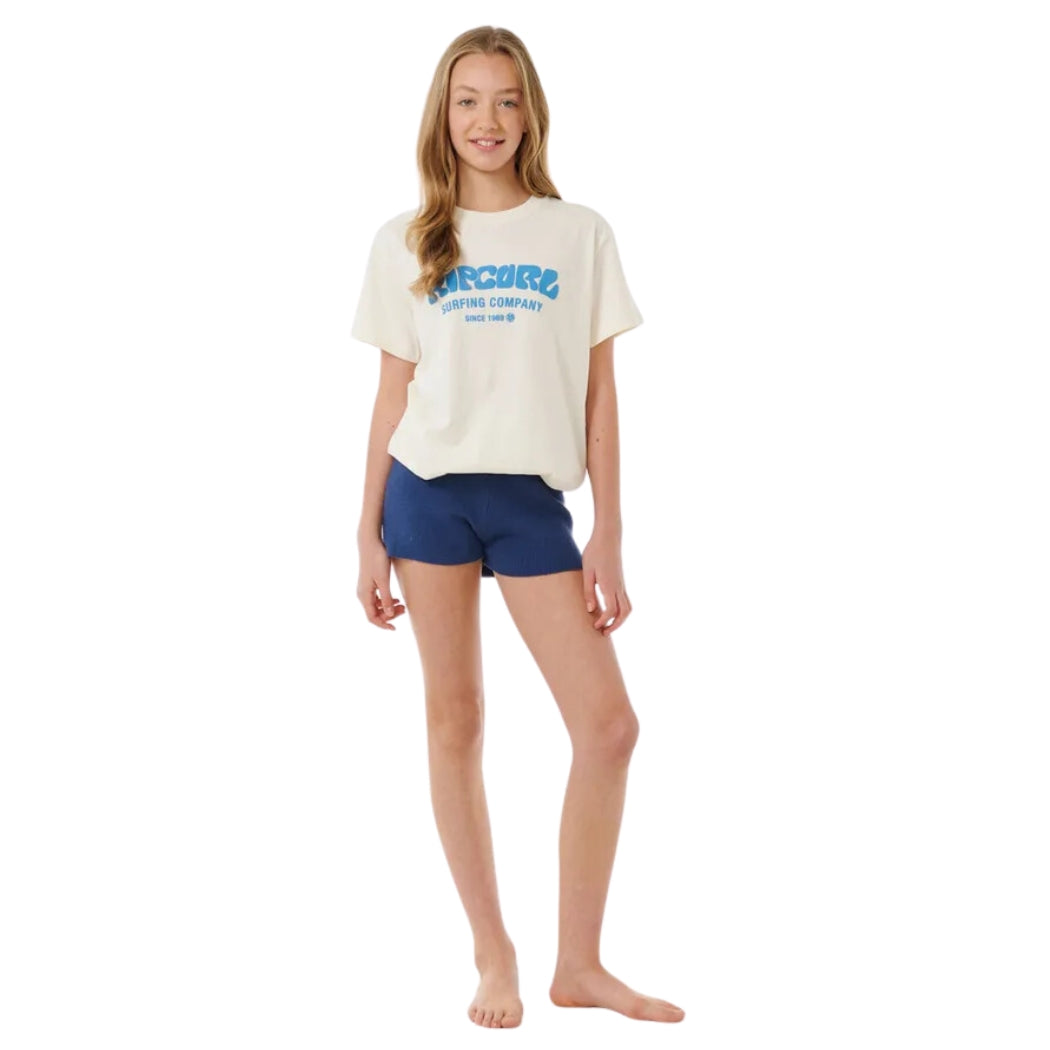 Rip Curl Surf Puff Relaxed Tee Girl Bone Bright Blue