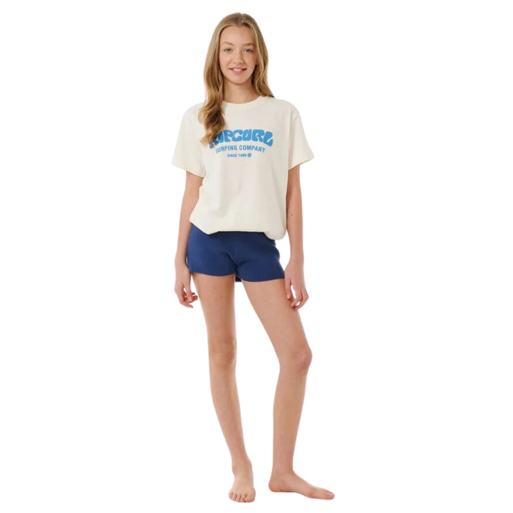 Rip Curl Surf Puff Relaxed Tee Girl Bone Bright Blue