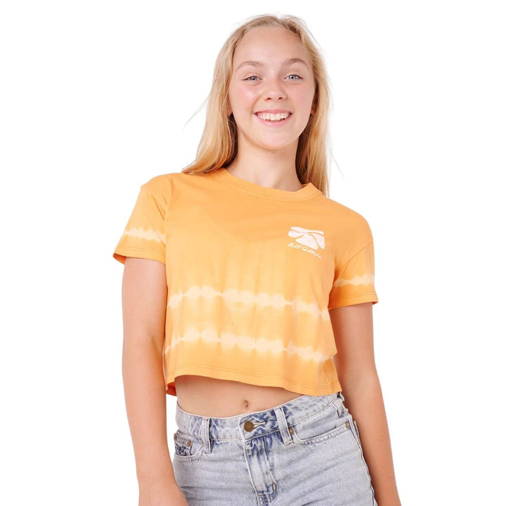 Rip Curl Ty Tie Dye Crop Tee Girl Dusty Orange