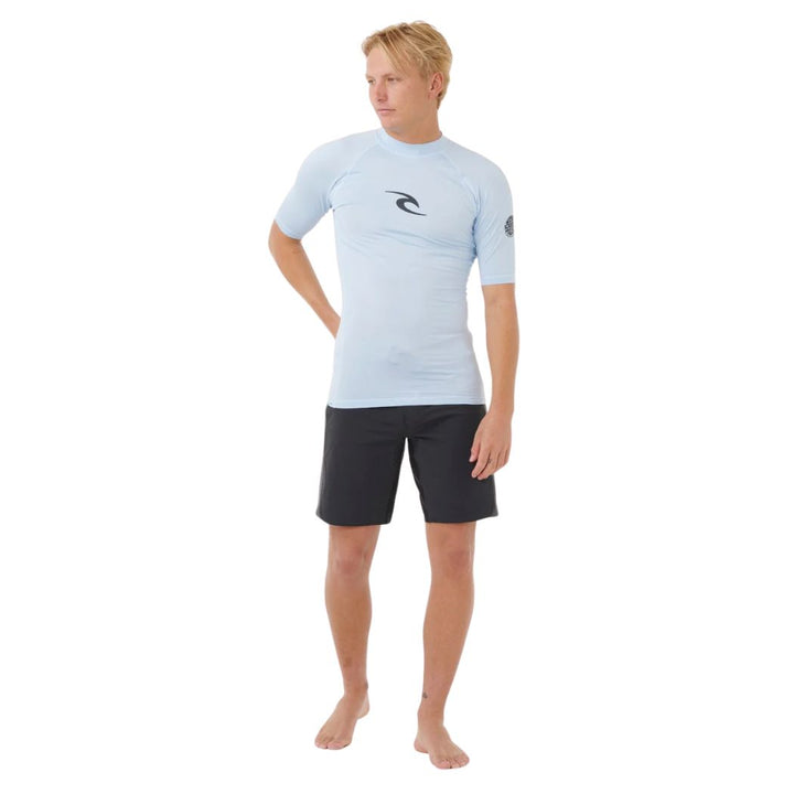 Rip Curl Waves UPF50 Performance SS Rash Shirt Blue Wind