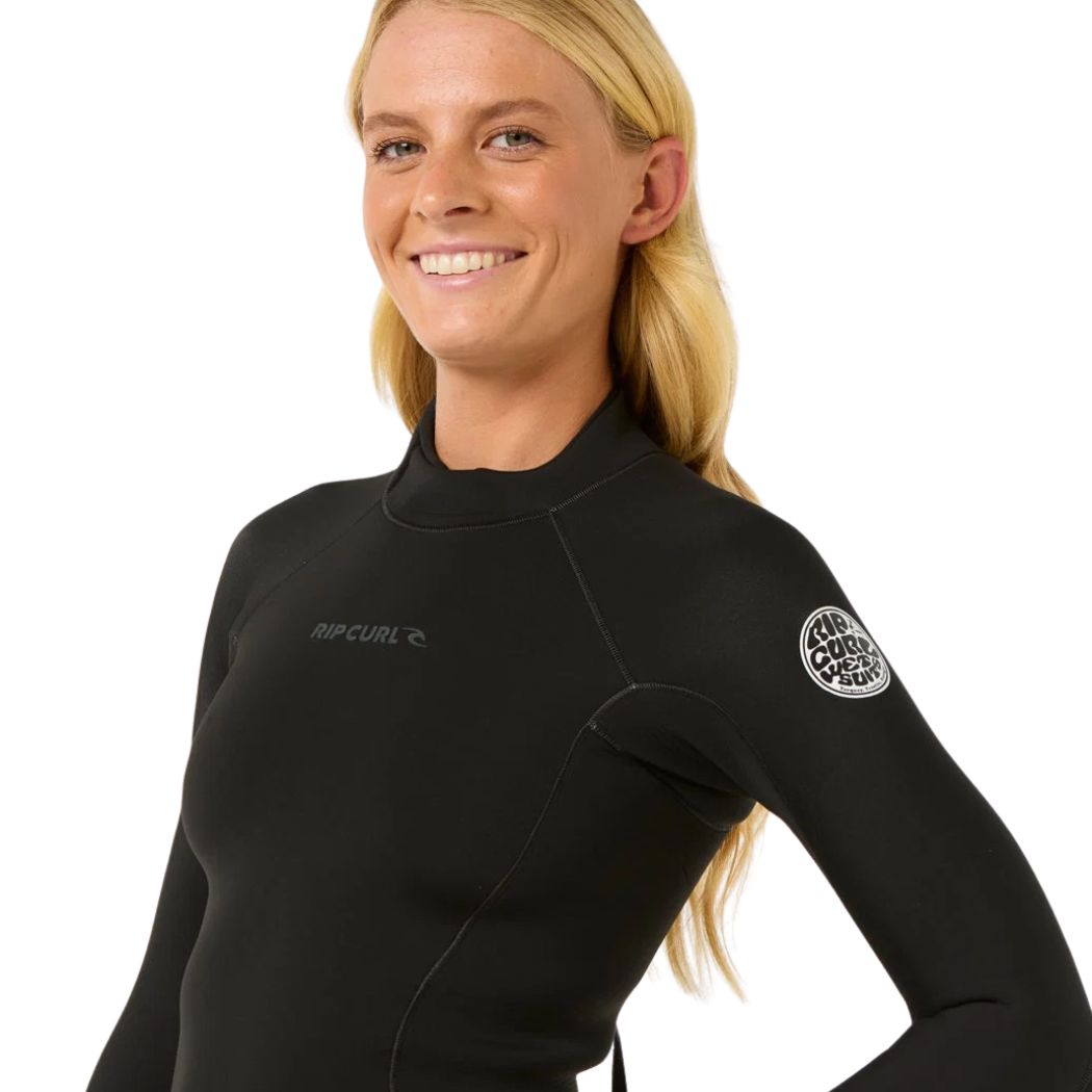 Rip Curl Womens Dawn Patrol 2mm Back Zip LS Springsuit Black