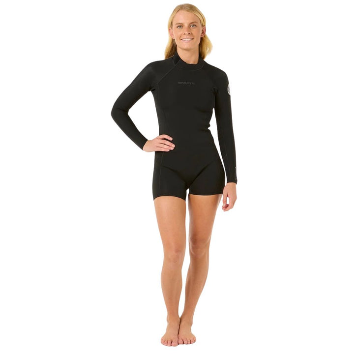 Rip Curl Womens Dawn Patrol 2mm Back Zip LS Springsuit Black