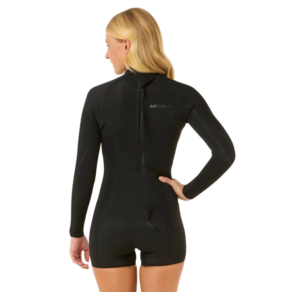 Rip Curl Womens Dawn Patrol 2mm Back Zip LS Springsuit Black