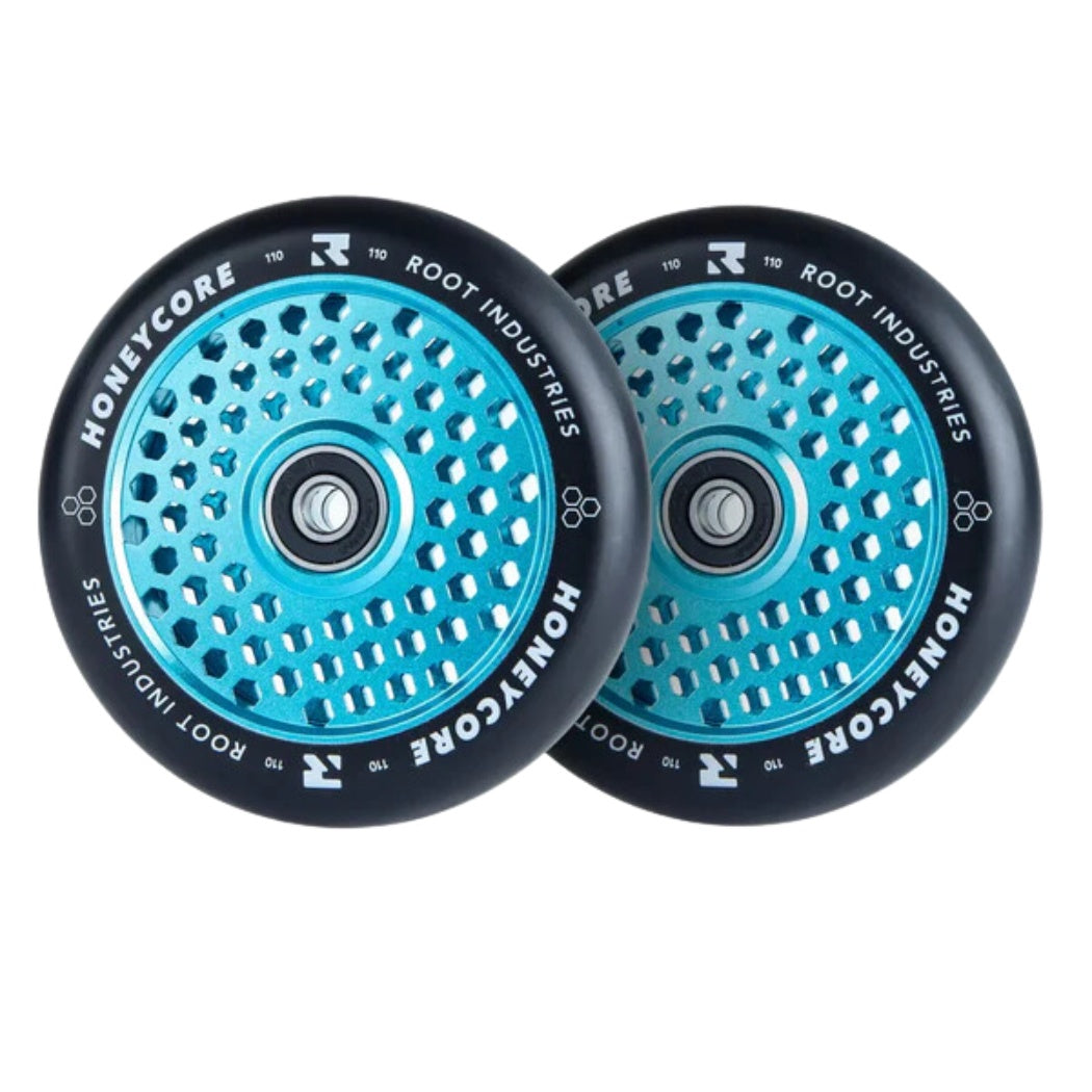 Root Industries Honeycore Wheels 110mm Black / Sky Blue