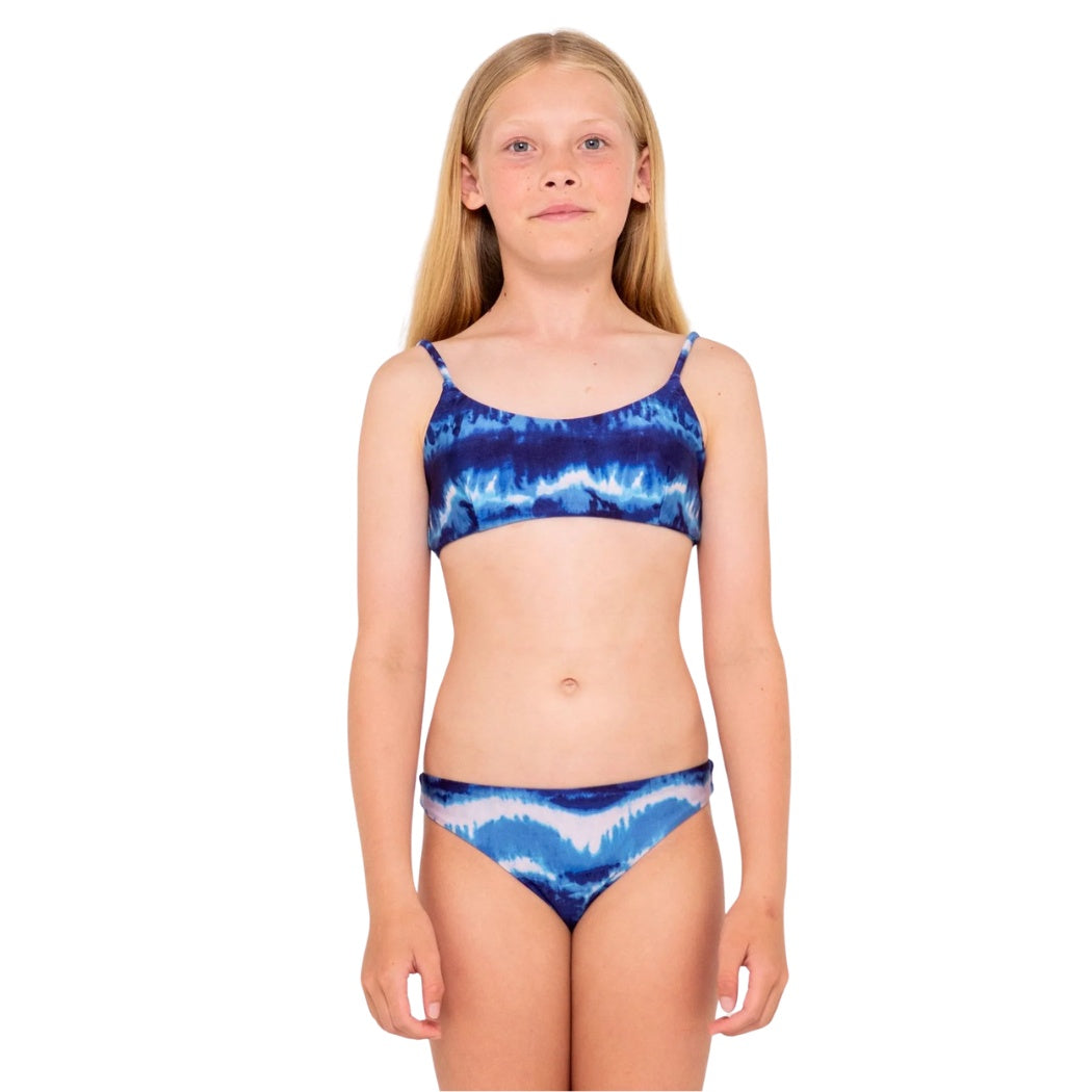 Rusty 2 Dye 4 Bikini Set Girls Blue Tie Dye