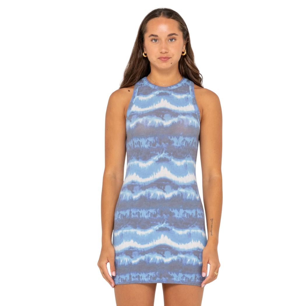 Rusty 2 Dye 4 Mini Racer Dress Blue Tie Dye