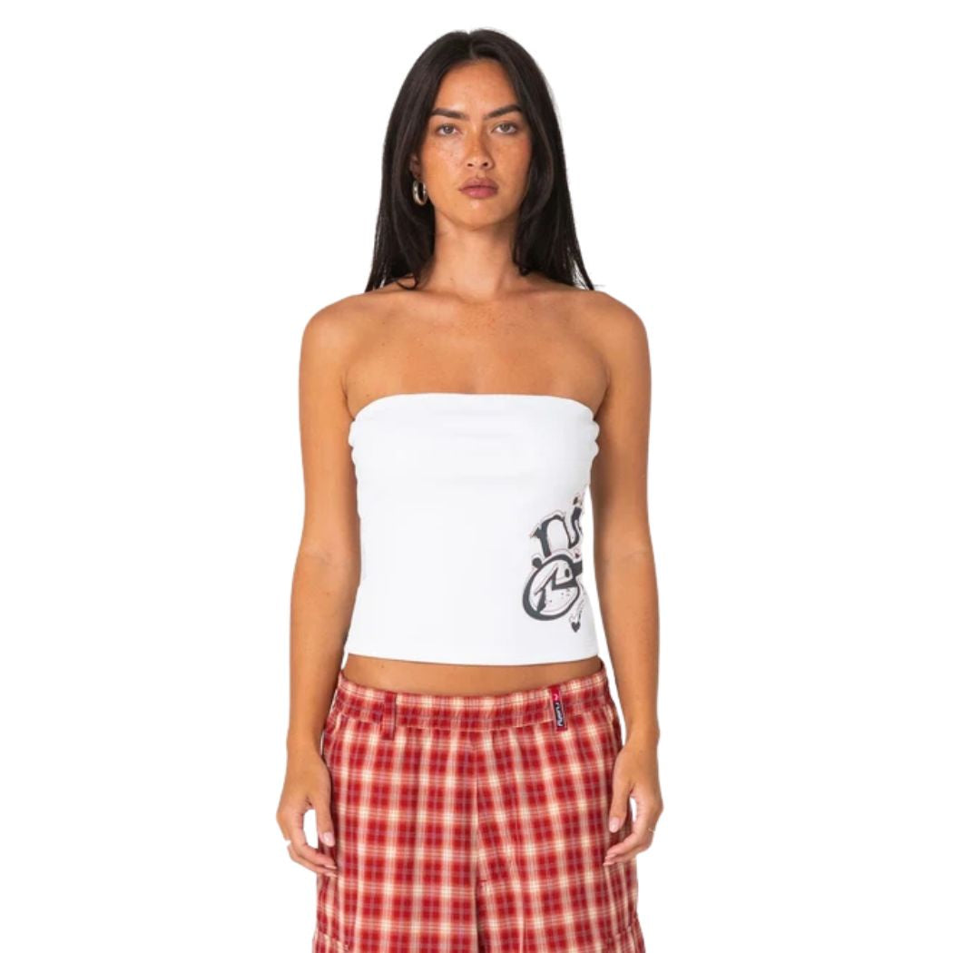 Rusty Art Attack Tube Top White