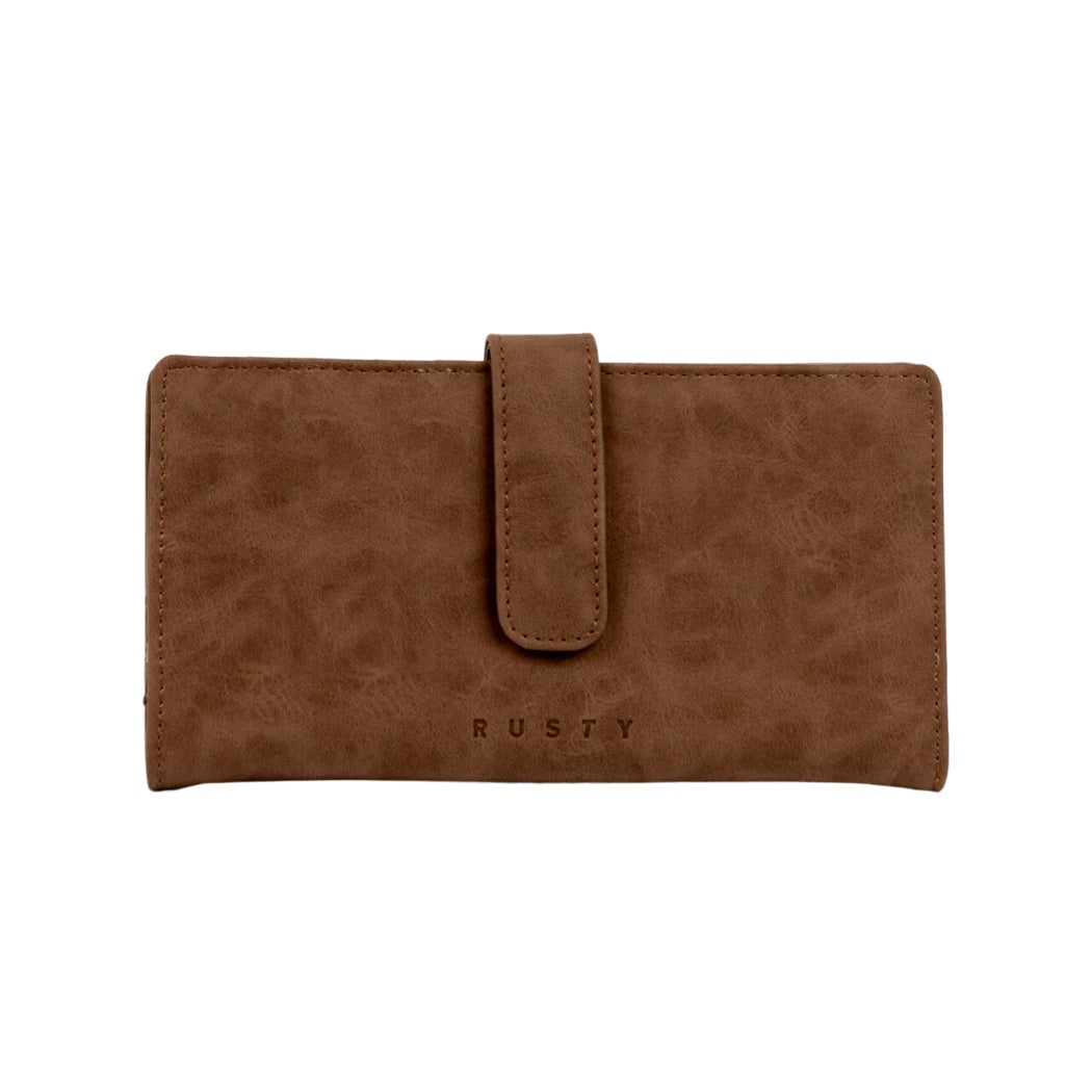 Rusty Bobbi Suede Flap Wallet Chocolate