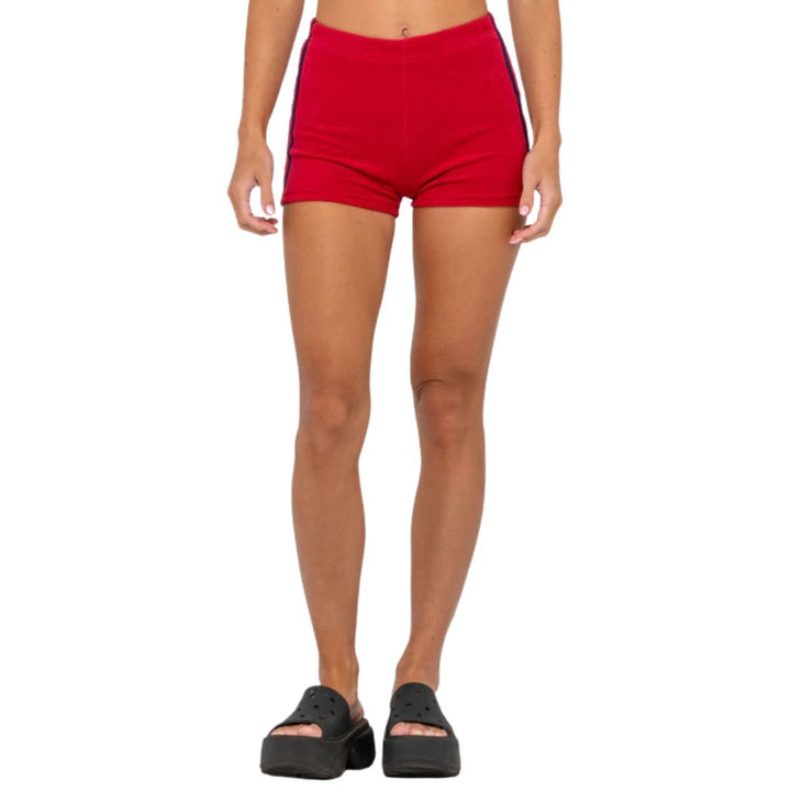 Rusty Bodhi Towelling Booty Short Red