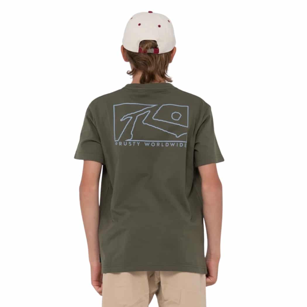 Rusty Boxed Out Tee Boys Rifle Green