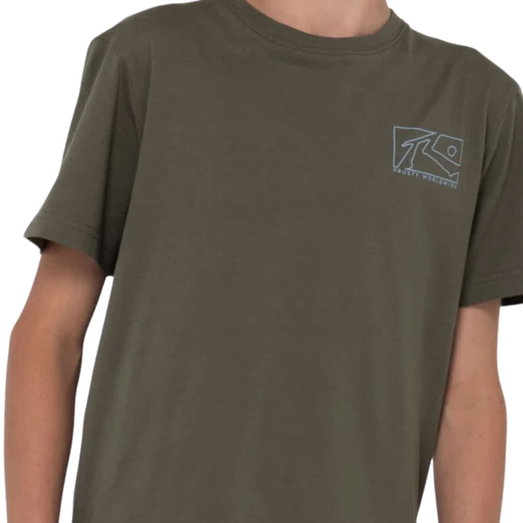 Rusty Boxed Out Tee Boys Rifle Green