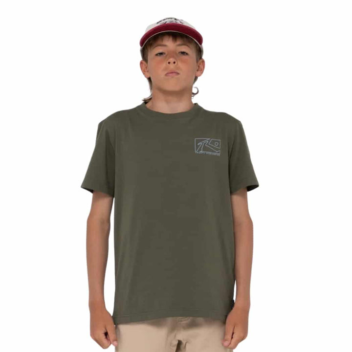 Rusty Boxed Out Tee Boys Rifle Green