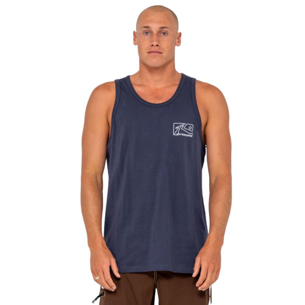 Rusty Boxed Out Tank Navy 3
