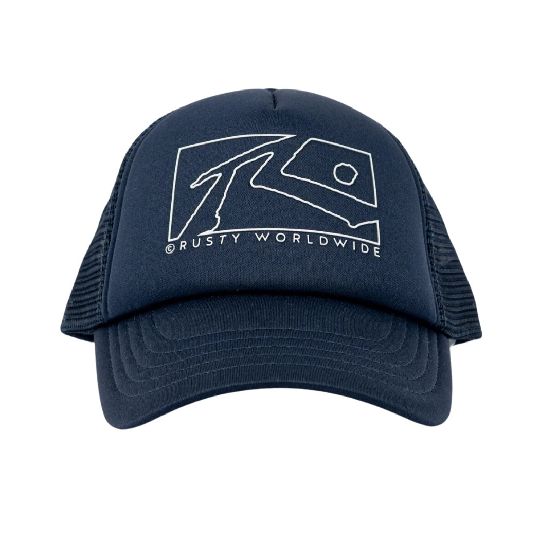 Rusty Boxed Out Trucker Cap Boys Navy Blue