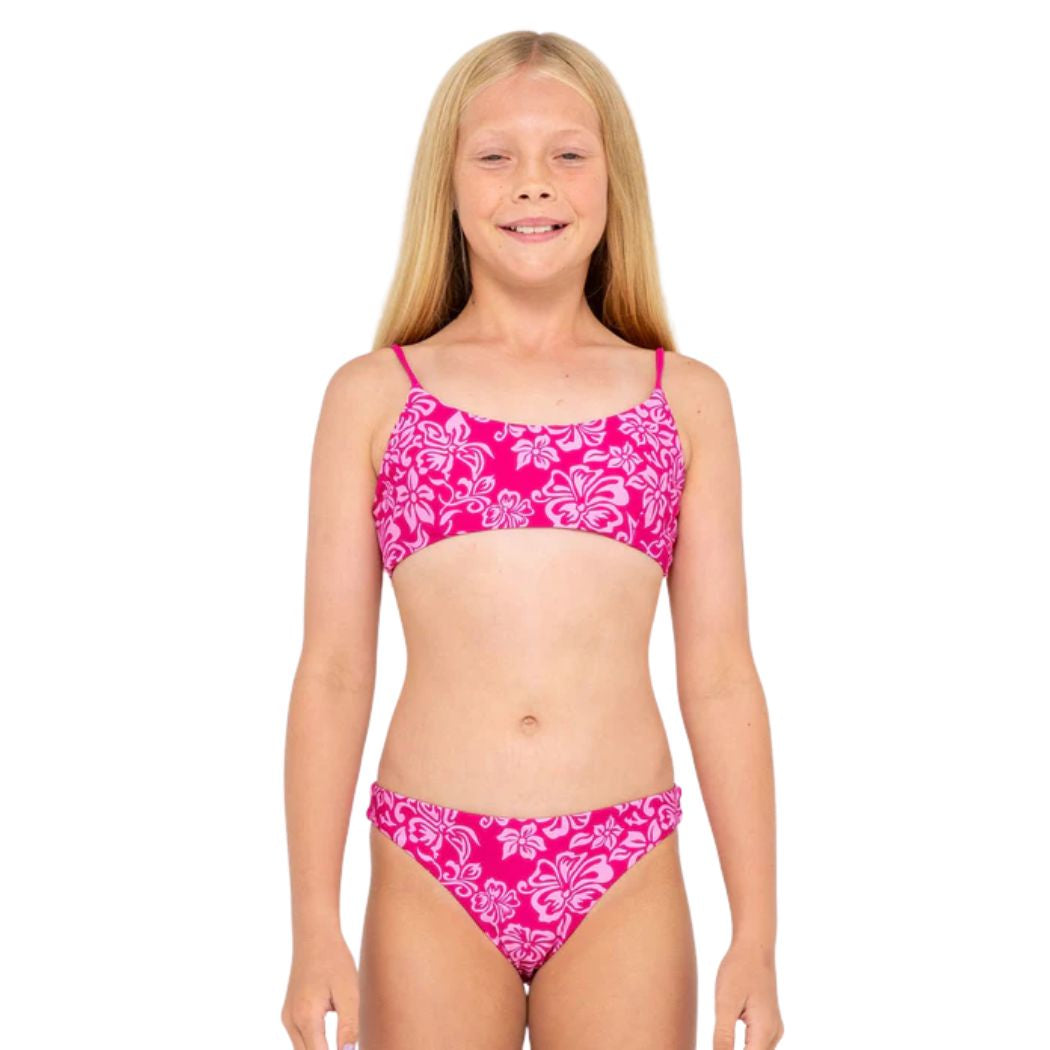 Rusty Carbo Floral Bikini Set Girls Carbo Pink
