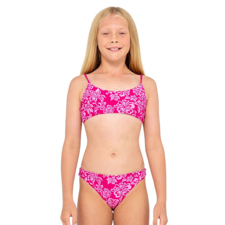Rusty Carbo Floral Bikini Set Girls Carbo Pink