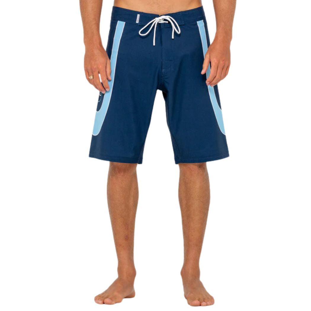 Rusty Charger Fixed Waist Boardshort Navy Blue