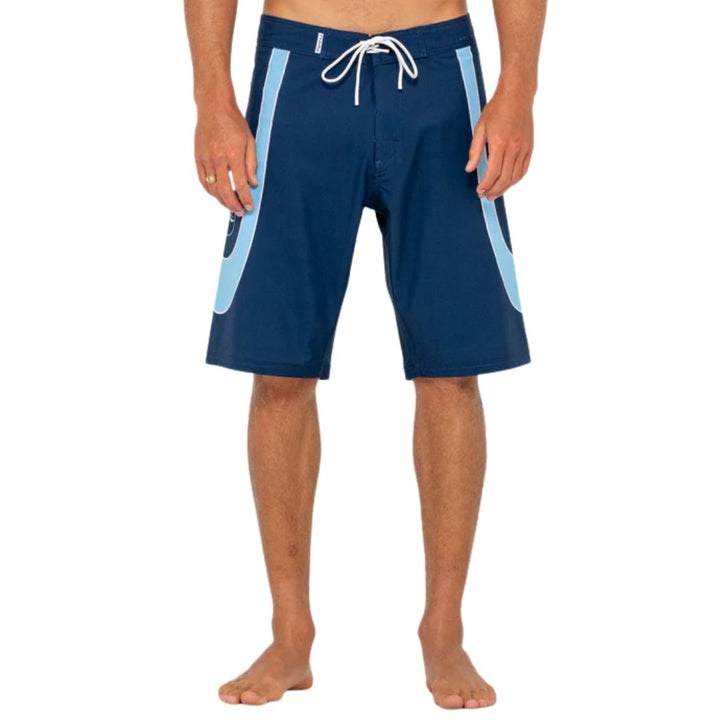 Rusty Charger Fixed Waist Boardshort Navy Blue
