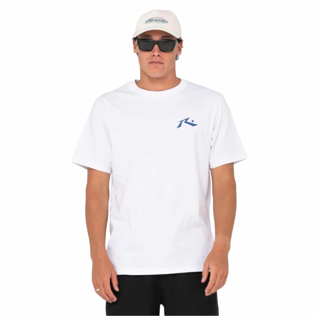 Rusty Competition Short Sleeve Tee White Blue