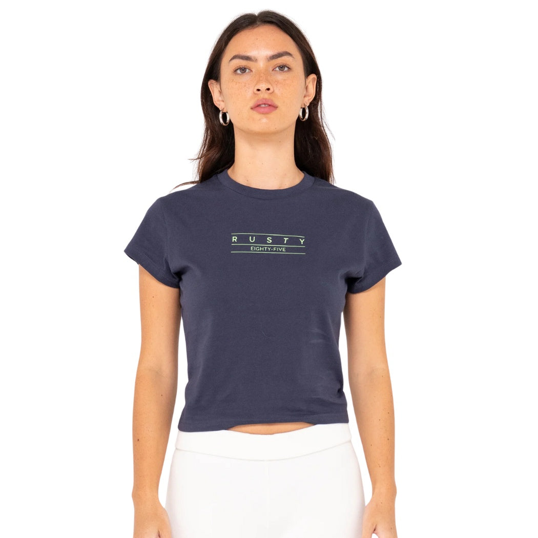 Rusty Essentials Skimmer Baby Tee Navy Blue 