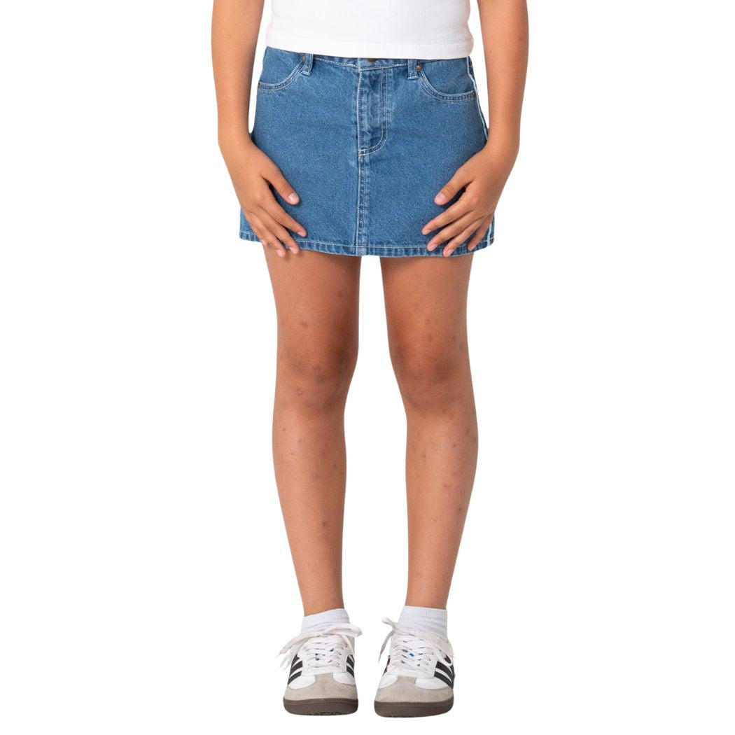 Rusty Flip Girl Mini Denim Skirt Middy Blue Blue