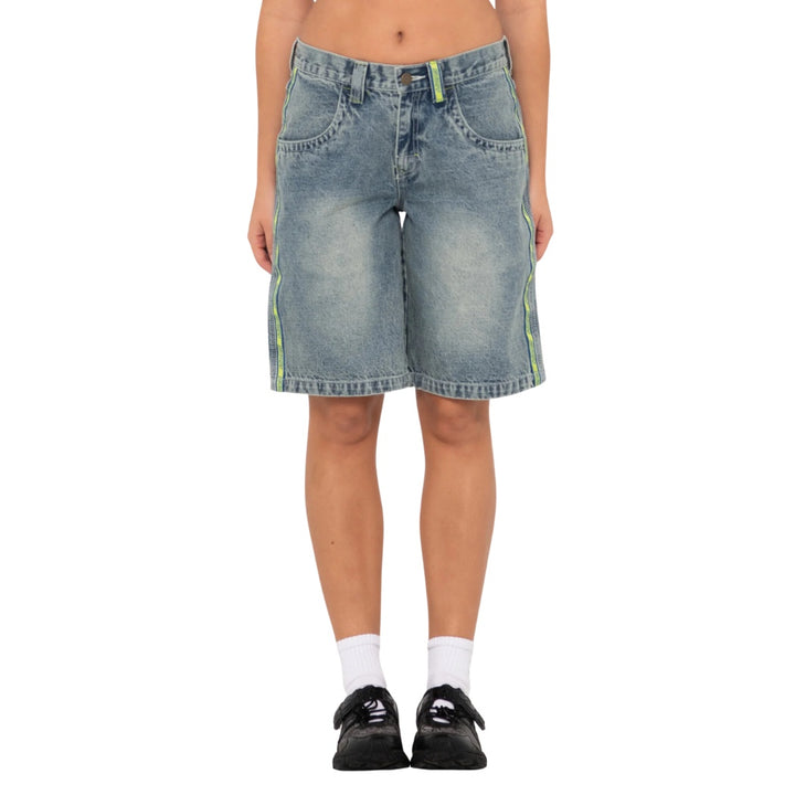 Rusty Flip Mommy Denim Short Dirty Dawg Lime