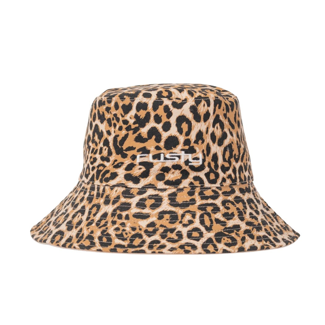 Rusty Lennie Leopard Reversible Bucket Hat Java