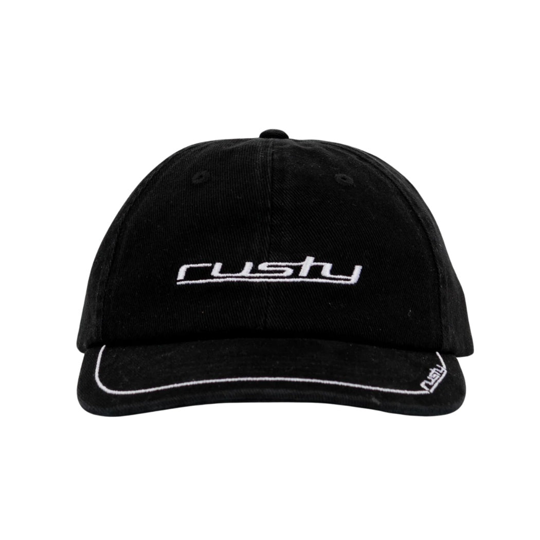 Rusty Loose Unit Six Panel Snapback Cap Black