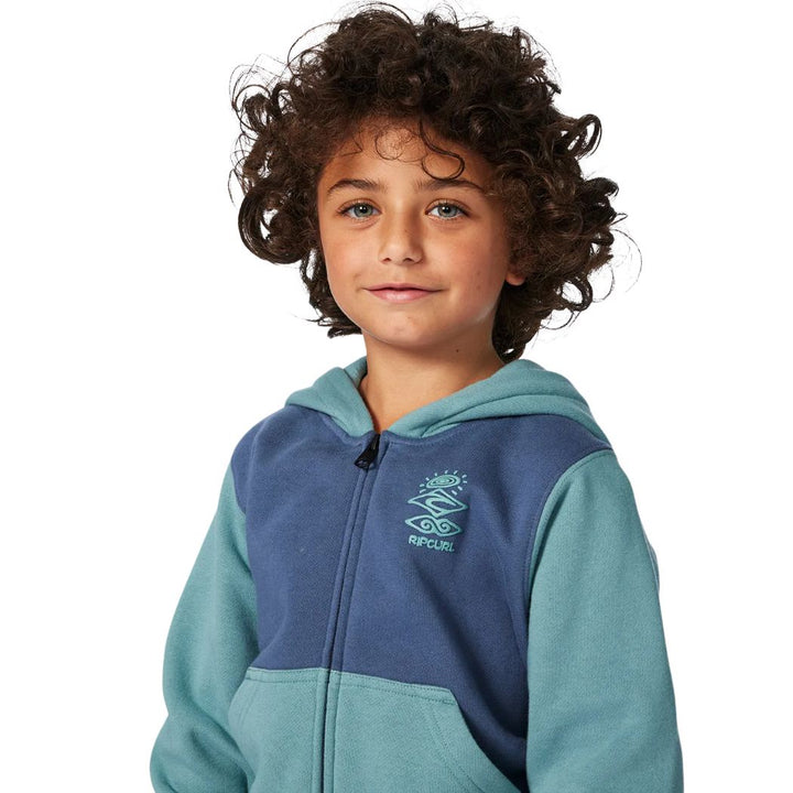 Rip Curl Grom Energy Zip Through Hood Boy Blue Lagoon